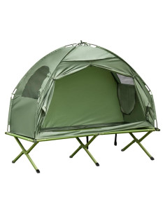 Carpa de Camping 2-en-1 EEBABUO con Cama Elevada Verde