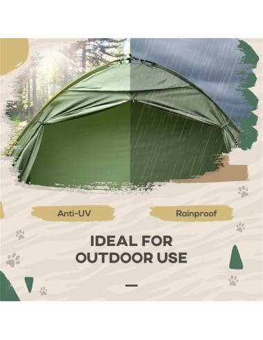 Carpa de Camping 2-en-1 EEBABUO con Cama Elevada Verde