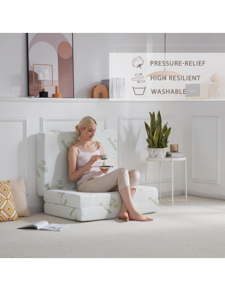 Colchón Plegable SINWEEK Trifold 4 Pulgadas con Bolsa