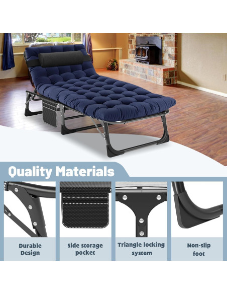 Cama Plegable Slsy para Adultos 5 Posiciones 191x68 cm Cama Plegable Slsy para Adultos 5 Posiciones 191x68 cm