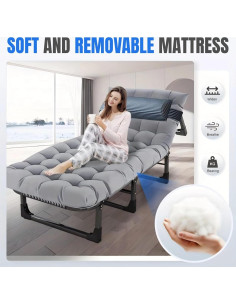 Cama de Camping Plegable SnozeFlex con Colchón Desmontable 150kg 2