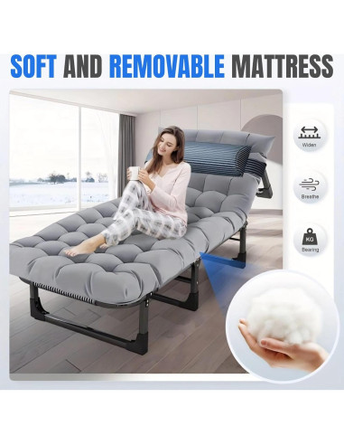 Cama de Camping Plegable SnozeFlex con Colchón Desmontable 150kg