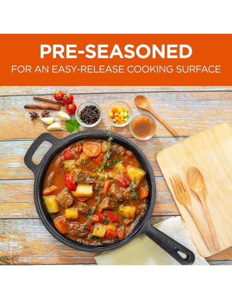 Cacerola de Hierro Fundido 2QT Commercial Chef con Tapa