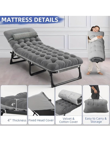 Cama de Camping Plegable SnozeFlex con Colchón Desmontable 150kg