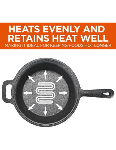 Cacerola de Hierro Fundido 2QT Commercial Chef con Tapa