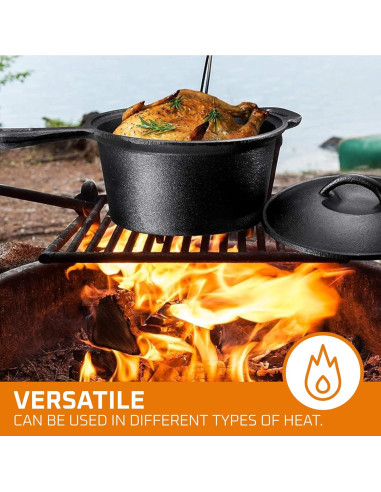 Conjunto de Cocina Camping Bruntmor 7 Piezas Hierro Fundido