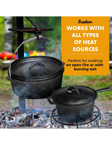 Conjunto de Cocina Camping Bruntmor 7 Piezas Hierro Fundido