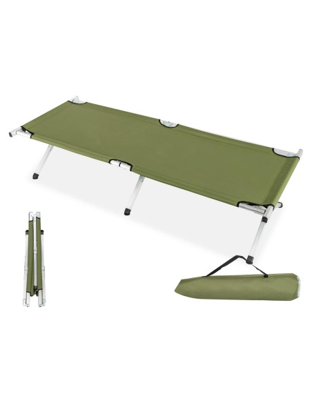 Cama de Camping Plegable VINGLI 188x63.5cm Verde Portátil