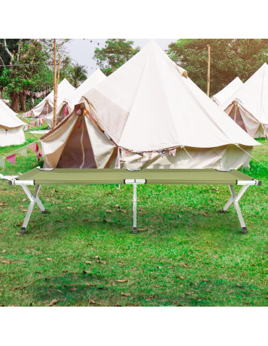 Cama de Camping Plegable VINGLI 188x63.5cm Verde Portátil