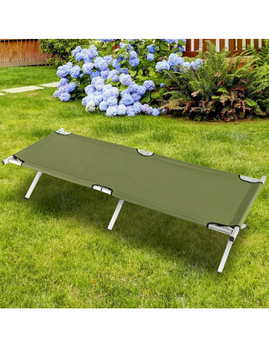 Cama de Camping Plegable VINGLI 188x63.5cm Verde Portátil