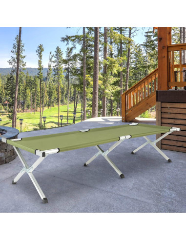 Cama de Camping Plegable VINGLI 188x63.5cm Verde Portátil