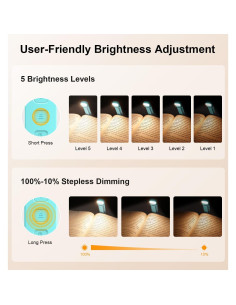 Luz de Lectura Gritin Recargable 3 Temperaturas 5 Brillos Azul 2