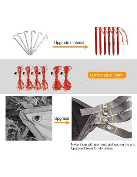 Toldo Impermeable REDCAMP 3x3.6m para Camping y Hamacas