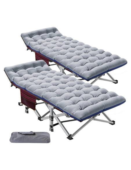 Cama de Camping Plegable ABORON XXL con Almohadilla Suave