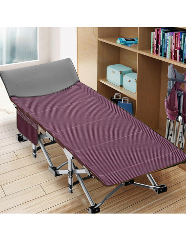 Cama de Camping Plegable ABORON XXL con Almohadilla Suave