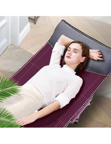 Cama de Camping Plegable ABORON XXL con Almohadilla Suave