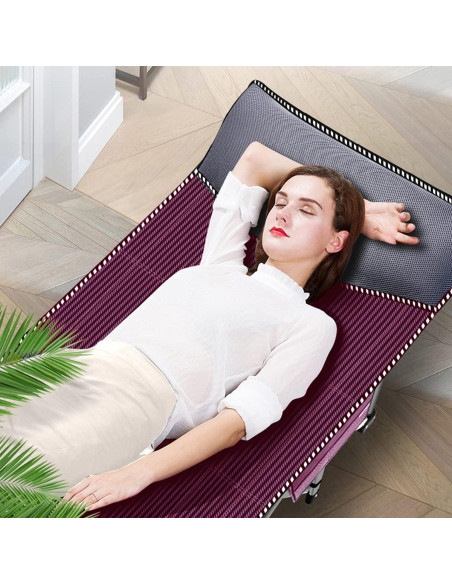 Cama de Camping Plegable ABORON XXL con Almohadilla Suave