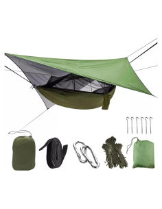 Hamaca Doble KANCOKIT con Toldo Impermeable y Red Mosquitos
