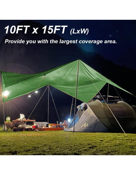 Toldo de Camping KANCOKIT Grande 3.05x4.57m Impermeable