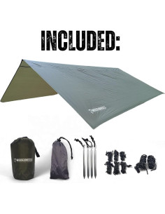 Lona de Lluvia Portátil Mooseknuckle 3.35m Impermeable Verde 2