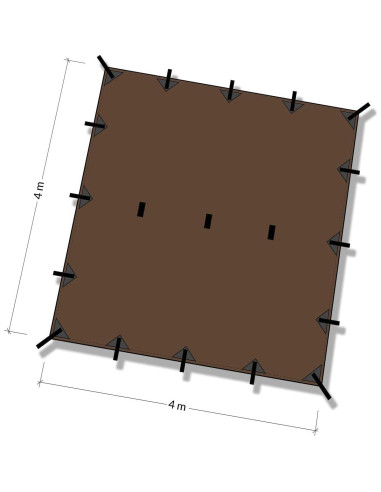 DD Hammocks Tarp 4x4 Marrón Coyote - Lona Impermeable 4m x 4m
