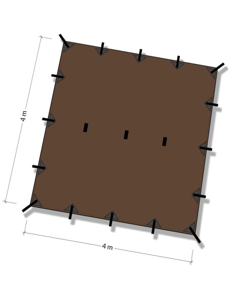 DD Hammocks Tarp 4x4 Marrón Coyote - Lona Impermeable 4m x 4m