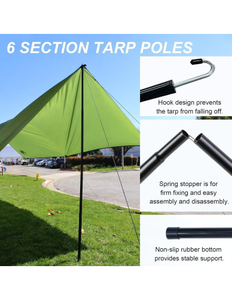 Toldo de Camping KANCOKIT Grande 3.05x4.57m Impermeable