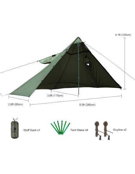 Tienda Teepee Impermeable OneTigris TENTSFORMER 2 Personas