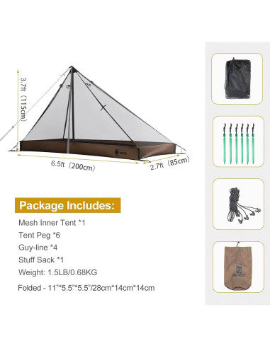 Tienda Teepee Impermeable OneTigris TENTSFORMER 2 Personas