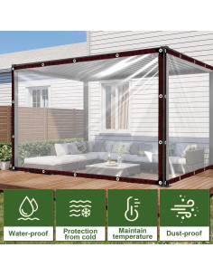 Lona Transparente Impermeable YuayiJubil 1.83x1.83m para Jardín 2