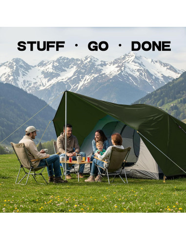 Lona 2.44 x 3.05 m Gruesa PE Hanjet Impermeable Verde Militar