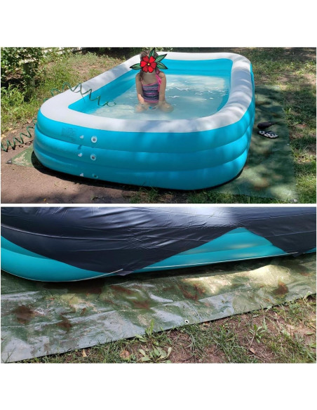 Lona 2.44 x 3.05 m Gruesa PE Hanjet Impermeable Verde Militar