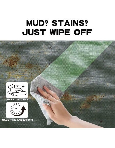 Lona 2.44 x 3.05 m Gruesa PE Hanjet Impermeable Verde Militar