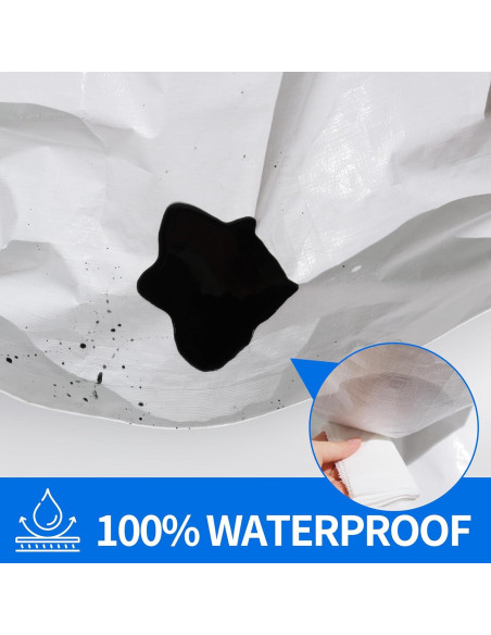 Lona Impermeable MVPNET 3.05x3.66m 12mil Blanca Resistente UV
