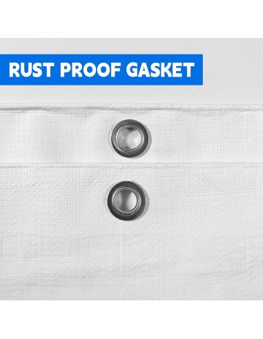 Lona Impermeable MVPNET 3.05x3.66m 12mil Blanca Resistente UV