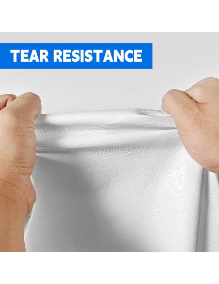 Lona Impermeable MVPNET 3.05x3.66m 12mil Blanca Resistente UV