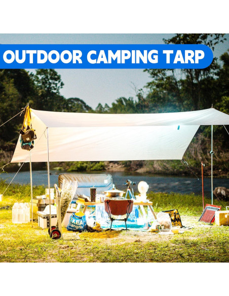 Lona Impermeable MVPNET 3.05x3.66m 12mil Blanca Resistente UV