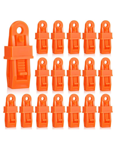 Clips de Lona Outus 20 Pcs Boca de Cocodrilo Anaranjado