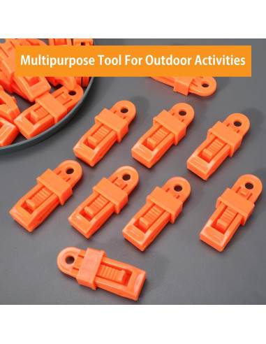 Clips de Lona Outus 20 Pcs Boca de Cocodrilo Anaranjado