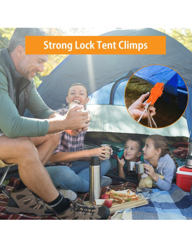 Clips de Lona Outus 20 Pcs Boca de Cocodrilo Anaranjado