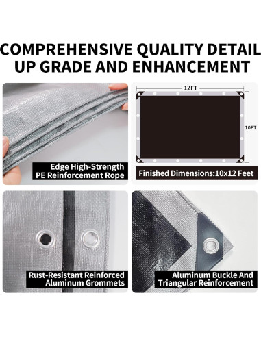 Lona Impermeable MVPNET 3x3.6m Resistente UV y al Desgarro