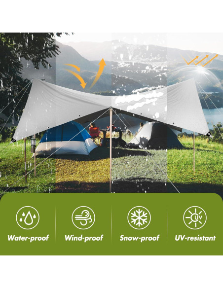 Lona Impermeable MVPNET 3x3.6m Resistente UV y al Desgarro