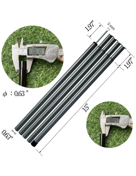Postes ajustables para toldo Hibinew HB - Acero 190.5 cm