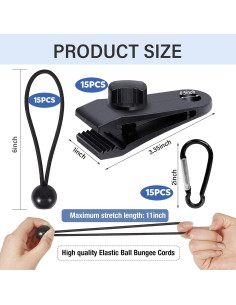 45 Piezas Sujetadores de Lona Dualshine con Cuerdas y Clips 2