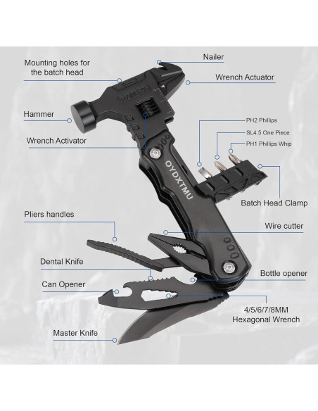 Martillo Multiherramienta 18 en 1 OYDXTMU para Camping