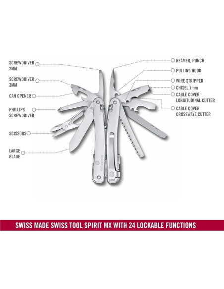Multiherramienta Suiza Victorinox Swiss Tool Spirit MX Clip 25 Funciones