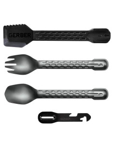 Juego de Utensilios de Camping Gerber ComplEAT - 4 Piezas, Negro