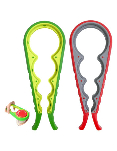 Abrebotellas Luckyiren con mango de silicona - Rojo y Verde