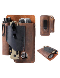Funda de Multiherramienta de Cuero Gentlestache EDC Marrón