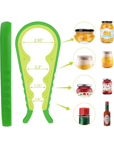 Abrebotellas Luckyiren con mango de silicona - Rojo y Verde